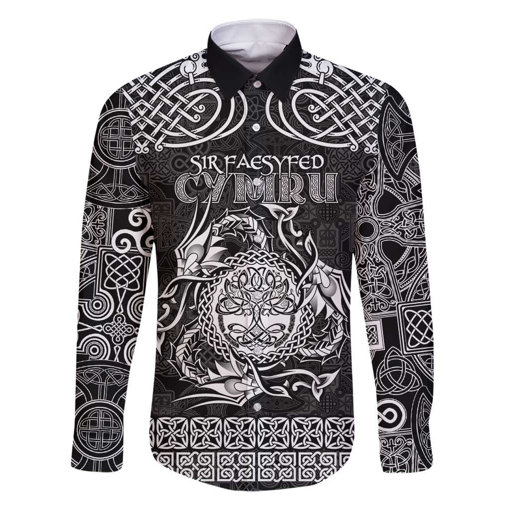 Personalized Radnorshire Sir Faesyfed Family Matching Mermaid Dress and Hawaiian Shirt Black Oak Tree Of Life Celtic-inspired - Wonder Print Shop