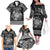 Personalized Radnorshire Sir Faesyfed Family Matching Off The Shoulder Long Sleeve Dress and Hawaiian Shirt Black Oak Tree Of Life Celtic-inspired - Wonder Print Shop