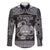 Personalized Radnorshire Sir Faesyfed Family Matching Off The Shoulder Long Sleeve Dress and Hawaiian Shirt Black Oak Tree Of Life Celtic-inspired - Wonder Print Shop