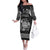Personalized Radnorshire Sir Faesyfed Family Matching Off The Shoulder Long Sleeve Dress and Hawaiian Shirt Black Oak Tree Of Life Celtic-inspired - Wonder Print Shop