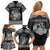 Personalized Radnorshire Sir Faesyfed Family Matching Off Shoulder Short Dress and Hawaiian Shirt Black Oak Tree Of Life Celtic-inspired - Wonder Print Shop
