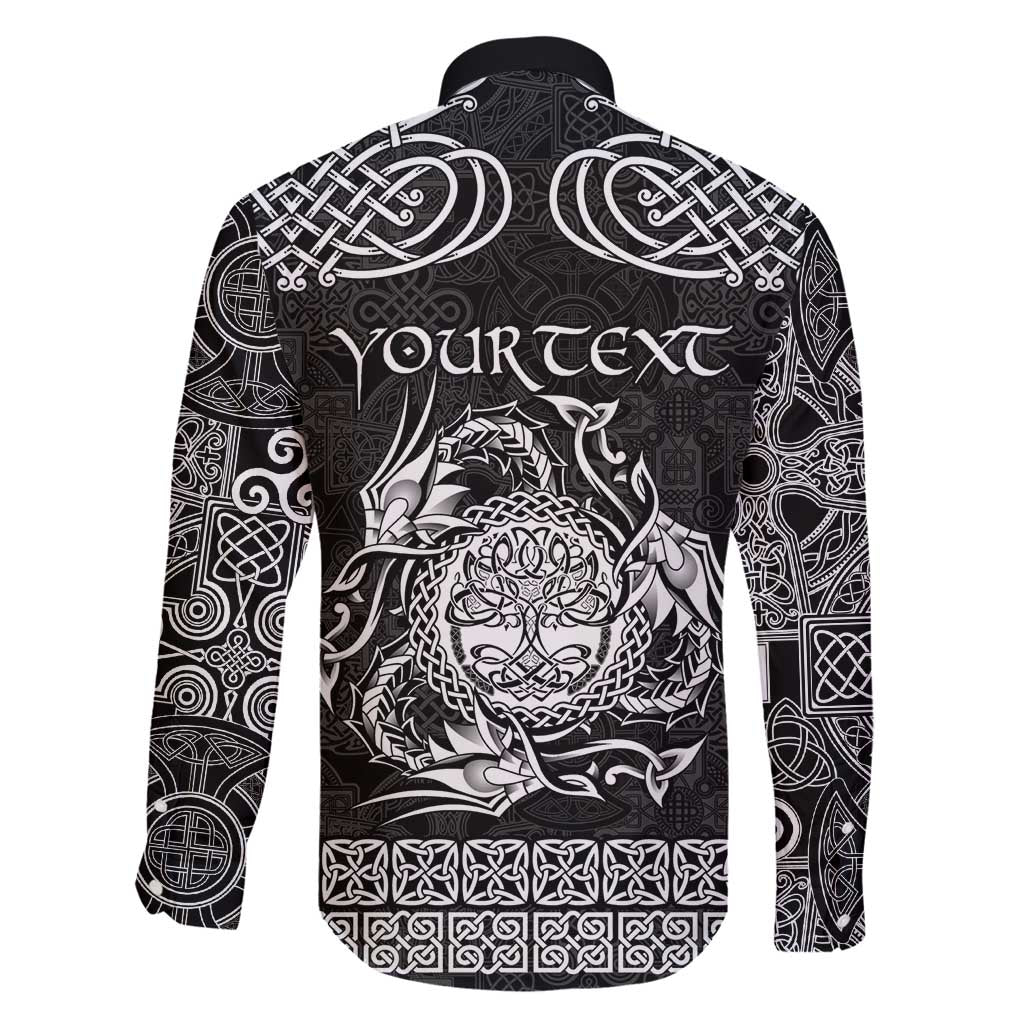 Personalized Radnorshire Sir Faesyfed Family Matching Puletasi and Hawaiian Shirt Black Oak Tree Of Life Celtic-inspired - Wonder Print Shop