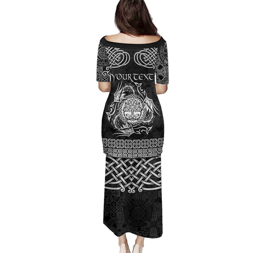 Personalized Radnorshire Sir Faesyfed Family Matching Puletasi and Hawaiian Shirt Black Oak Tree Of Life Celtic-inspired - Wonder Print Shop