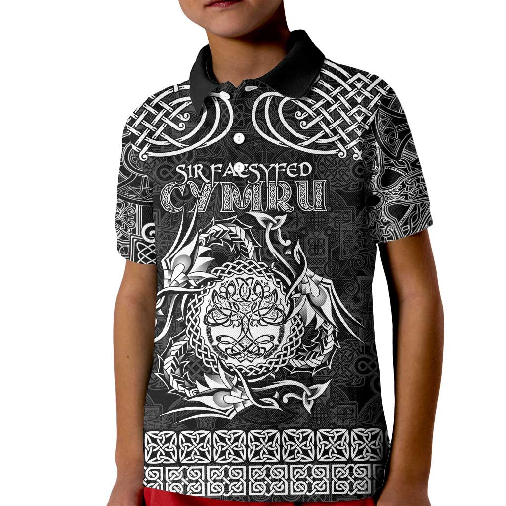 Personalized Radnorshire Sir Faesyfed Kid Polo Shirt Black Oak Tree Of Life Celtic-inspired - Wonder Print Shop