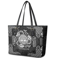 Personalized Radnorshire Sir Faesyfed Leather Tote Bag Black Oak Tree Of Life Celtic-inspired - Wonder Print Shop