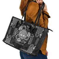 Personalized Radnorshire Sir Faesyfed Leather Tote Bag Black Oak Tree Of Life Celtic-inspired - Wonder Print Shop