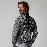 Personalized Radnorshire Sir Faesyfed Long Sleeve Polo Shirt Black Oak Tree Of Life Celtic-inspired - Wonder Print Shop