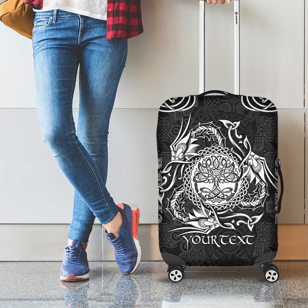 Personalized Radnorshire Sir Faesyfed Luggage Cover Black Oak Tree Of Life Celtic-inspired - Wonder Print Shop