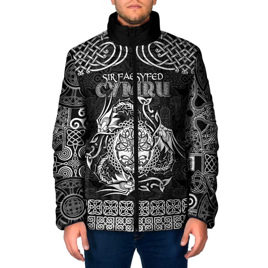 Personalized Radnorshire Sir Faesyfed Padded Jacket Black Oak Tree Of Life Celtic-inspired - Wonder Print Shop