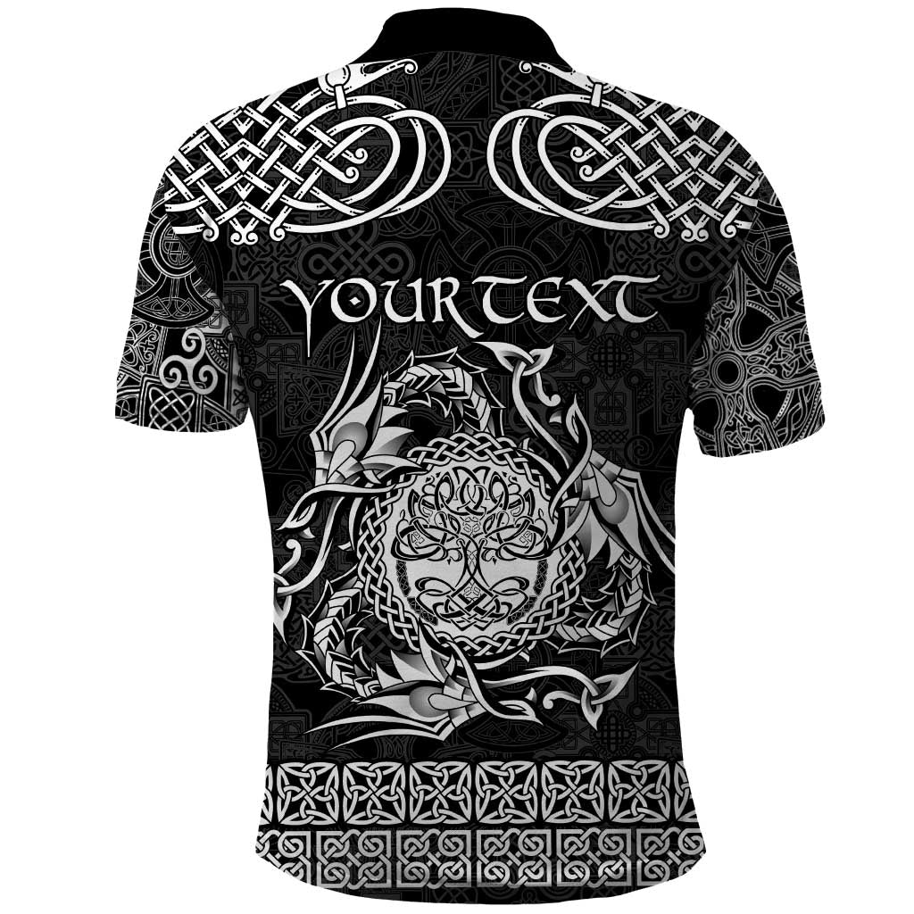Personalized Radnorshire Sir Faesyfed Polo Shirt Black Oak Tree Of Life Celtic-inspired - Wonder Print Shop