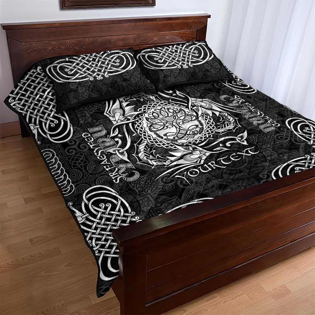 Personalized Radnorshire Sir Faesyfed Quilt Bed Set Black Oak Tree Of Life Celtic-inspired - Wonder Print Shop