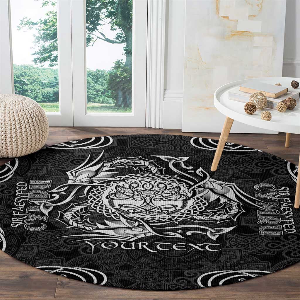 Personalized Radnorshire Sir Faesyfed Round Carpet Black Oak Tree Of Life Celtic-inspired - Wonder Print Shop