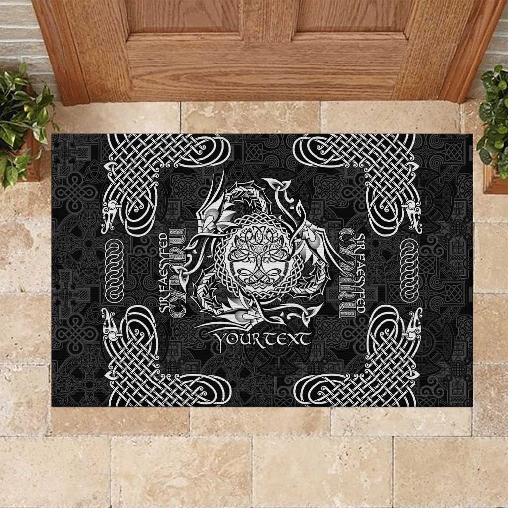 Personalized Radnorshire Sir Faesyfed Rubber Doormat Black Oak Tree Of Life Celtic-inspired - Wonder Print Shop