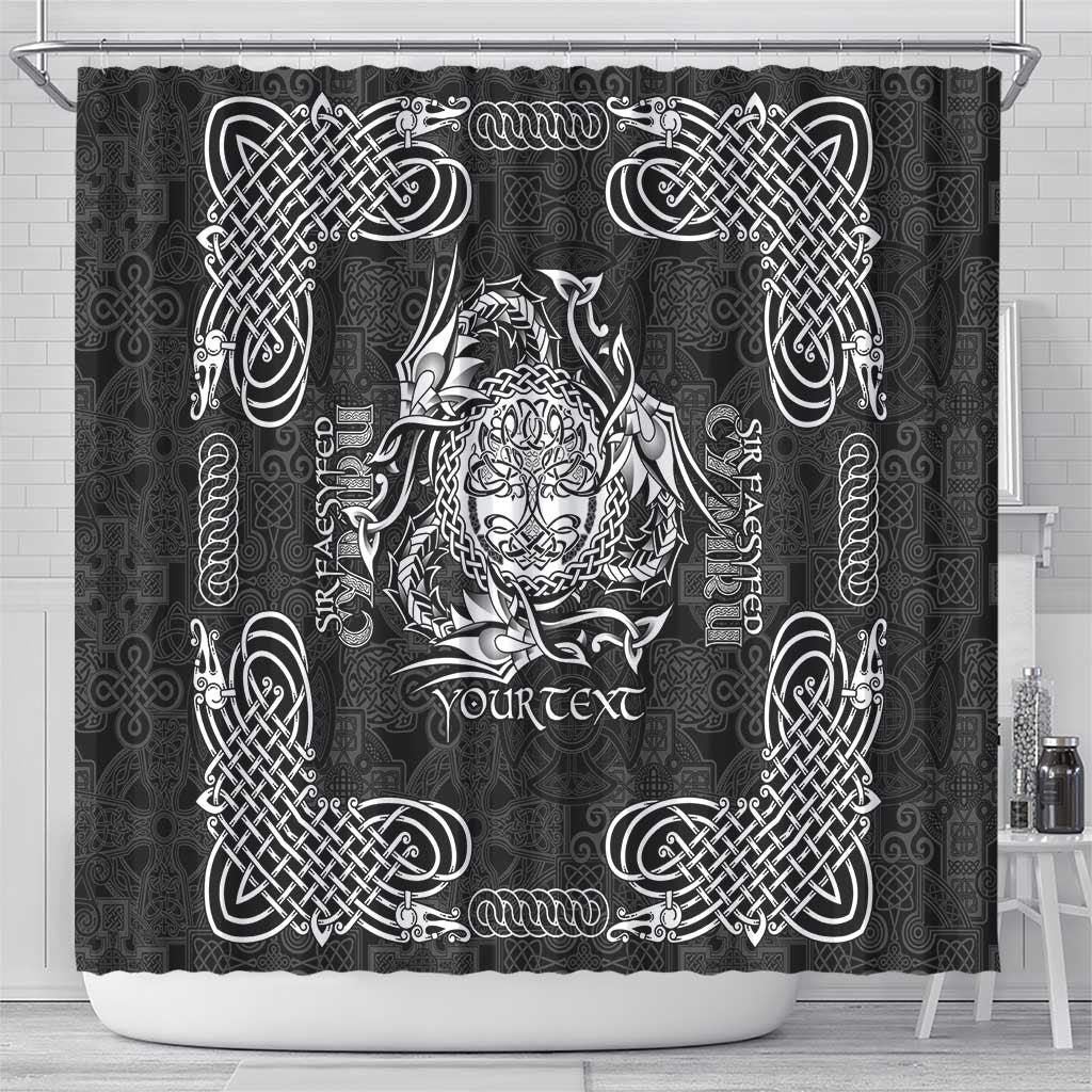 Personalized Radnorshire Sir Faesyfed Shower Curtain Black Oak Tree Of Life Celtic-inspired - Wonder Print Shop