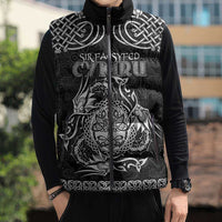 Personalized Radnorshire Sir Faesyfed Sleeveless Puffer Jacket Black Oak Tree Of Life Celtic-inspired - Wonder Print Shop