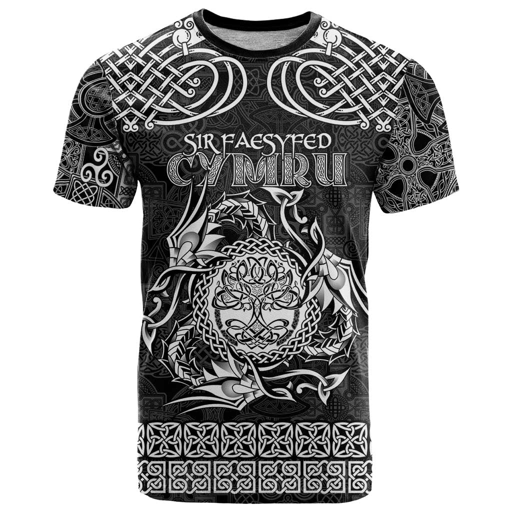 Personalized Radnorshire Sir Faesyfed T Shirt Black Oak Tree Of Life Celtic-inspired - Wonder Print Shop