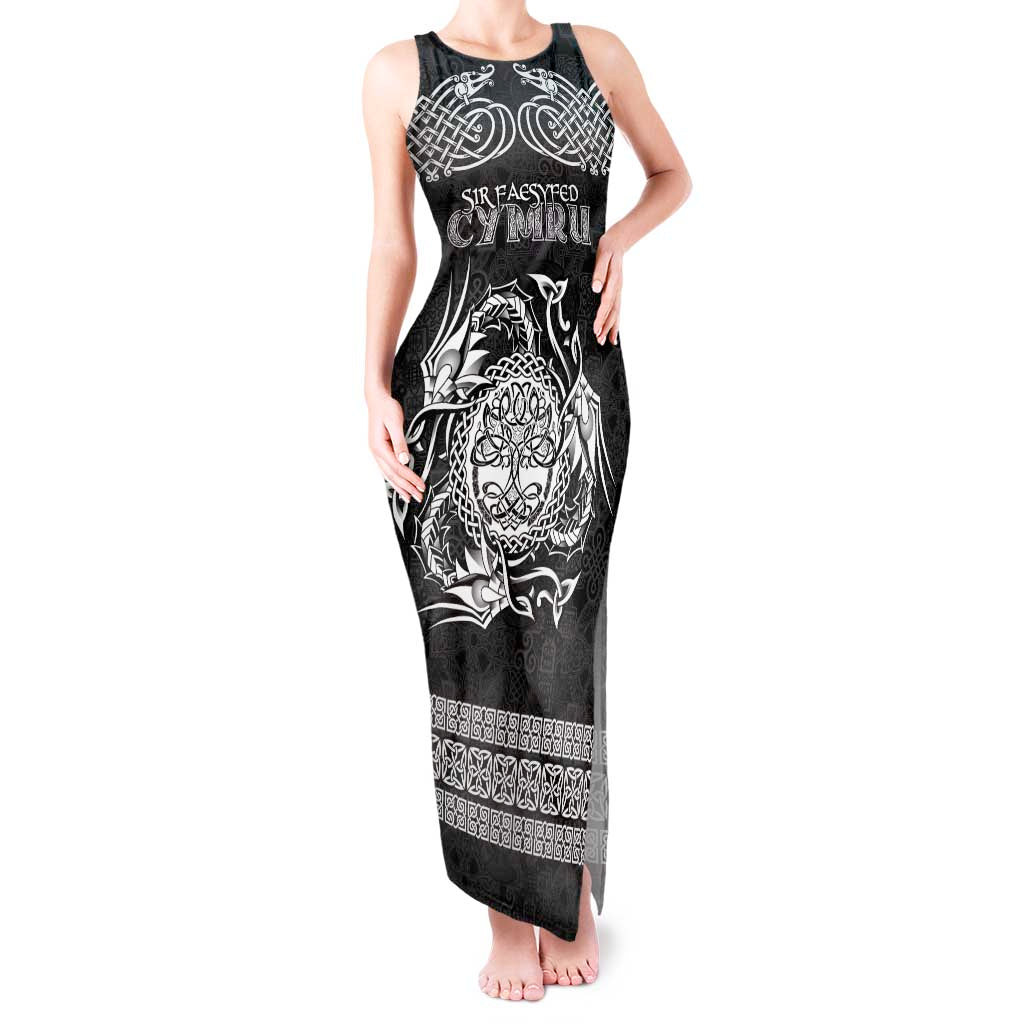 Personalized Radnorshire Sir Faesyfed Tank Maxi Dress Black Oak Tree Of Life Celtic-inspired - Wonder Print Shop