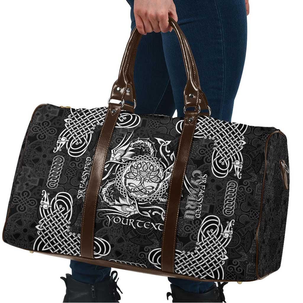 Personalized Radnorshire Sir Faesyfed Travel Bag Black Oak Tree Of Life Celtic-inspired - Wonder Print Shop