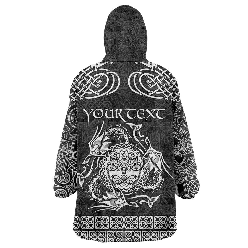 Personalized Radnorshire Sir Faesyfed Wearable Blanket Hoodie Black Oak Tree Of Life Celtic-inspired - Wonder Print Shop