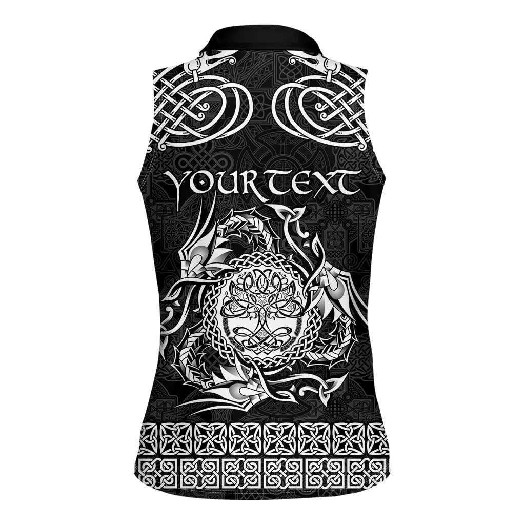 Personalized Radnorshire Sir Faesyfed Women Sleeveless Polo Shirt Black Oak Tree Of Life Celtic-inspired - Wonder Print Shop