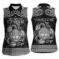 Personalized Radnorshire Sir Faesyfed Women Sleeveless Polo Shirt Black Oak Tree Of Life Celtic-inspired - Wonder Print Shop
