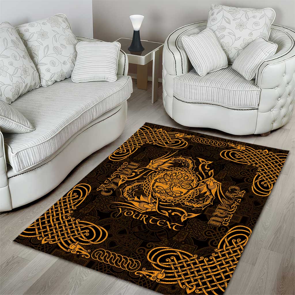 Personalized Radnorshire Sir Faesyfed Area Rug Gold Oak Tree Of Life Celtic-inspired - Wonder Print Shop