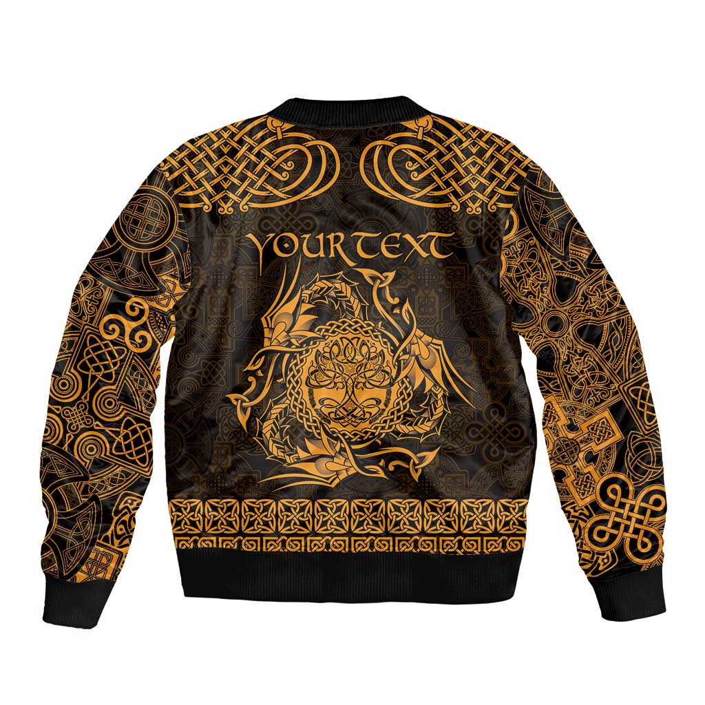 Personalized Radnorshire Sir Faesyfed Bomber Jacket Gold Oak Tree Of Life Celtic-inspired - Wonder Print Shop