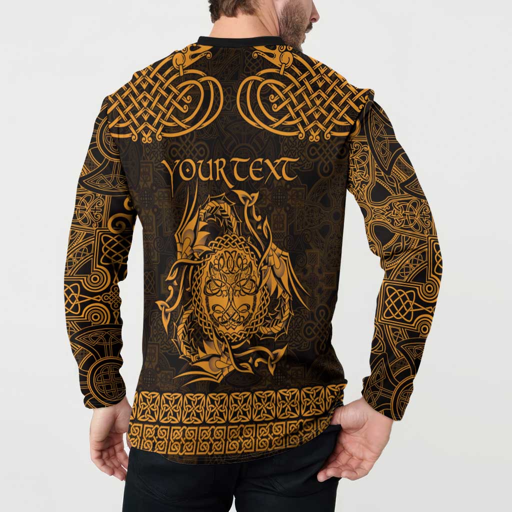 Personalized Radnorshire Sir Faesyfed Button Sweatshirt Gold Oak Tree Of Life Celtic-inspired - Wonder Print Shop