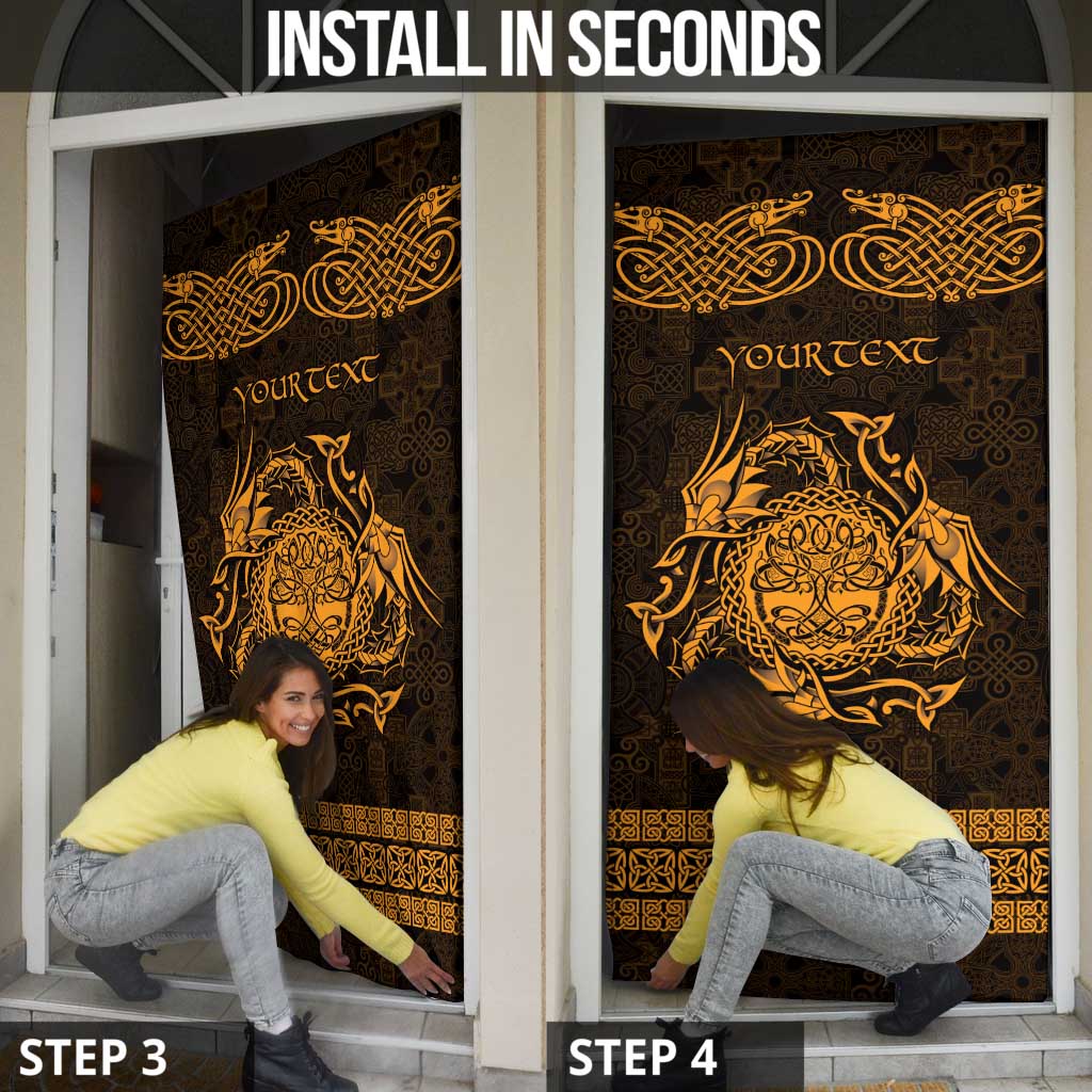 Personalized Radnorshire Sir Faesyfed Door Cover Gold Oak Tree Of Life Celtic-inspired - Wonder Print Shop