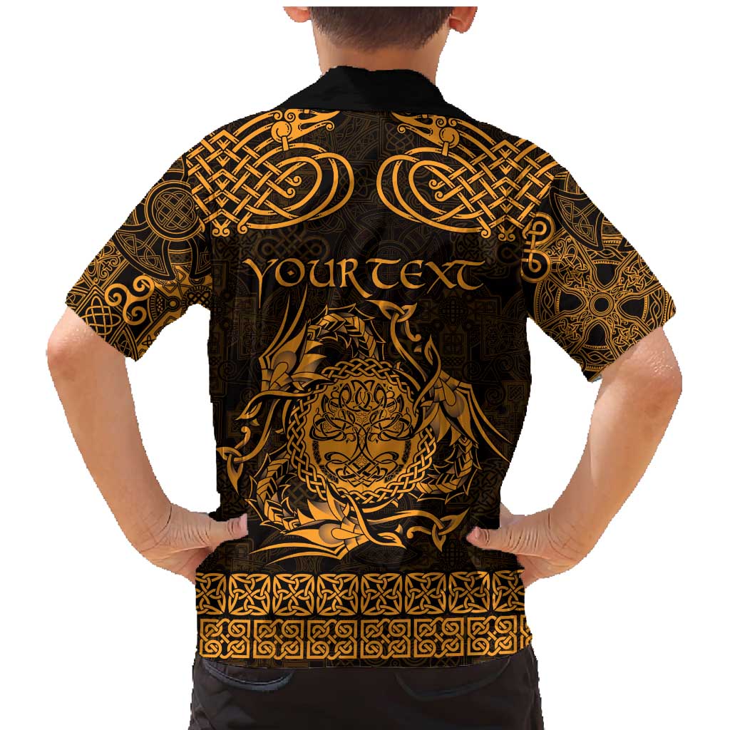 Personalized Radnorshire Sir Faesyfed Family Matching Mermaid Dress and Hawaiian Shirt Gold Oak Tree Of Life Celtic-inspired - Wonder Print Shop