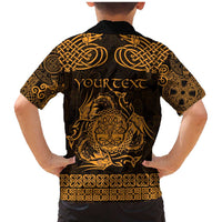 Personalized Radnorshire Sir Faesyfed Family Matching Mermaid Dress and Hawaiian Shirt Gold Oak Tree Of Life Celtic-inspired - Wonder Print Shop