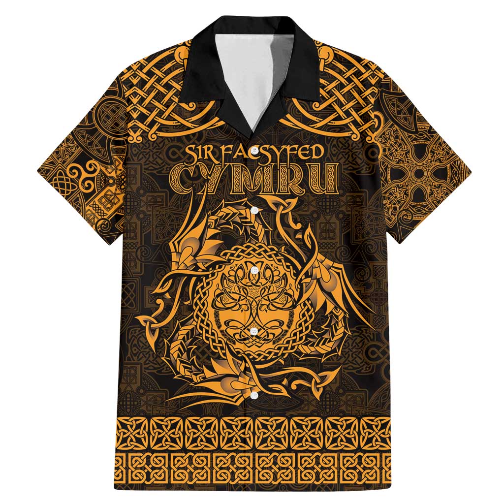 Personalized Radnorshire Sir Faesyfed Family Matching Mermaid Dress and Hawaiian Shirt Gold Oak Tree Of Life Celtic-inspired - Wonder Print Shop