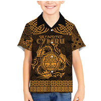 Personalized Radnorshire Sir Faesyfed Family Matching Mermaid Dress and Hawaiian Shirt Gold Oak Tree Of Life Celtic-inspired - Wonder Print Shop