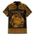 Personalized Radnorshire Sir Faesyfed Family Matching Off The Shoulder Long Sleeve Dress and Hawaiian Shirt Gold Oak Tree Of Life Celtic-inspired - Wonder Print Shop
