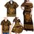 Personalized Radnorshire Sir Faesyfed Family Matching Off Shoulder Maxi Dress and Hawaiian Shirt Gold Oak Tree Of Life Celtic-inspired - Wonder Print Shop