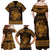 Personalized Radnorshire Sir Faesyfed Family Matching Off Shoulder Maxi Dress and Hawaiian Shirt Gold Oak Tree Of Life Celtic-inspired - Wonder Print Shop
