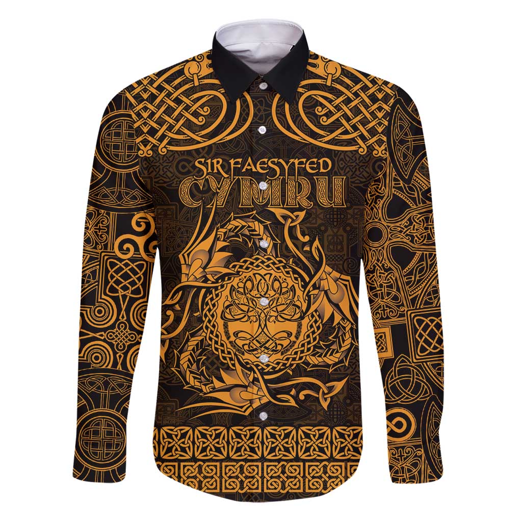 Personalized Radnorshire Sir Faesyfed Family Matching Puletasi and Hawaiian Shirt Gold Oak Tree Of Life Celtic-inspired - Wonder Print Shop