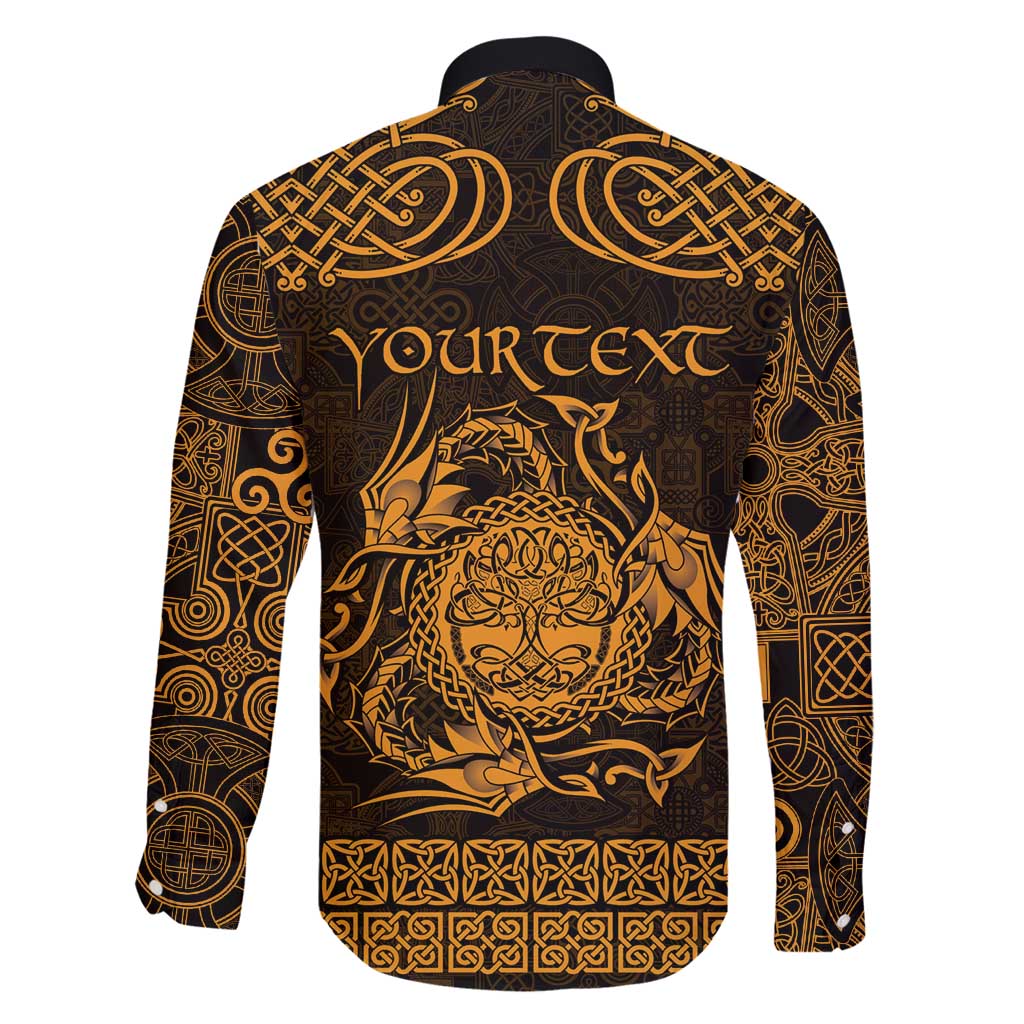 Personalized Radnorshire Sir Faesyfed Family Matching Puletasi and Hawaiian Shirt Gold Oak Tree Of Life Celtic-inspired - Wonder Print Shop