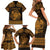 Personalized Radnorshire Sir Faesyfed Family Matching Short Sleeve Bodycon Dress and Hawaiian Shirt Gold Oak Tree Of Life Celtic-inspired - Wonder Print Shop