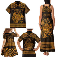 Personalized Radnorshire Sir Faesyfed Family Matching Tank Maxi Dress and Hawaiian Shirt Gold Oak Tree Of Life Celtic-inspired - Wonder Print Shop