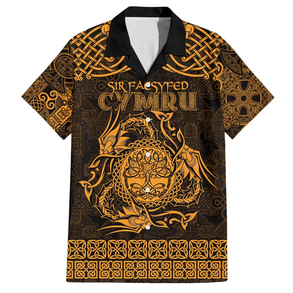 Personalized Radnorshire Sir Faesyfed Hawaiian Shirt Gold Oak Tree Of Life Celtic-inspired - Wonder Print Shop