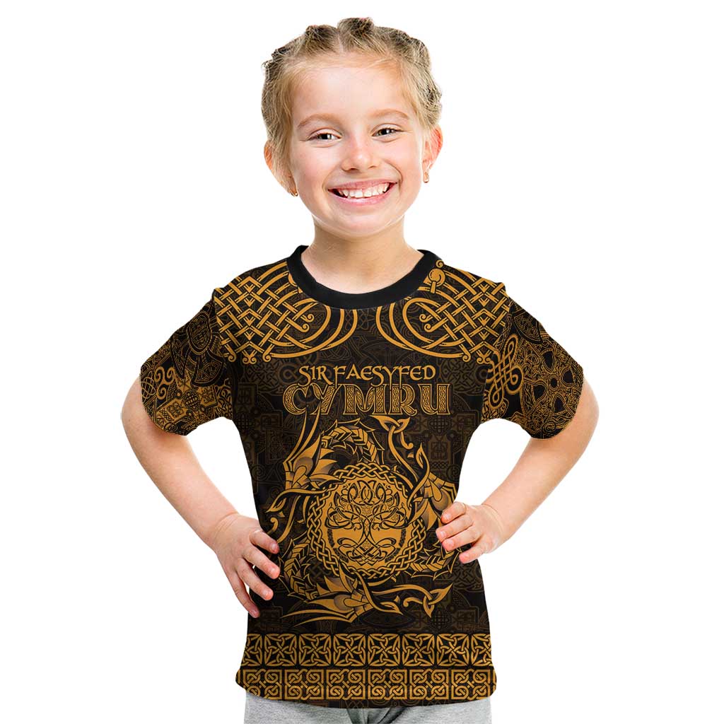 Personalized Radnorshire Sir Faesyfed Kid T Shirt Gold Oak Tree Of Life Celtic-inspired - Wonder Print Shop