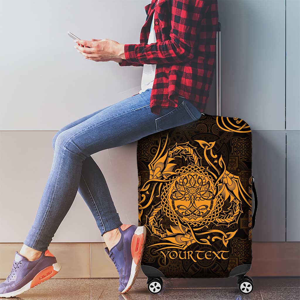 Personalized Radnorshire Sir Faesyfed Luggage Cover Gold Oak Tree Of Life Celtic-inspired - Wonder Print Shop