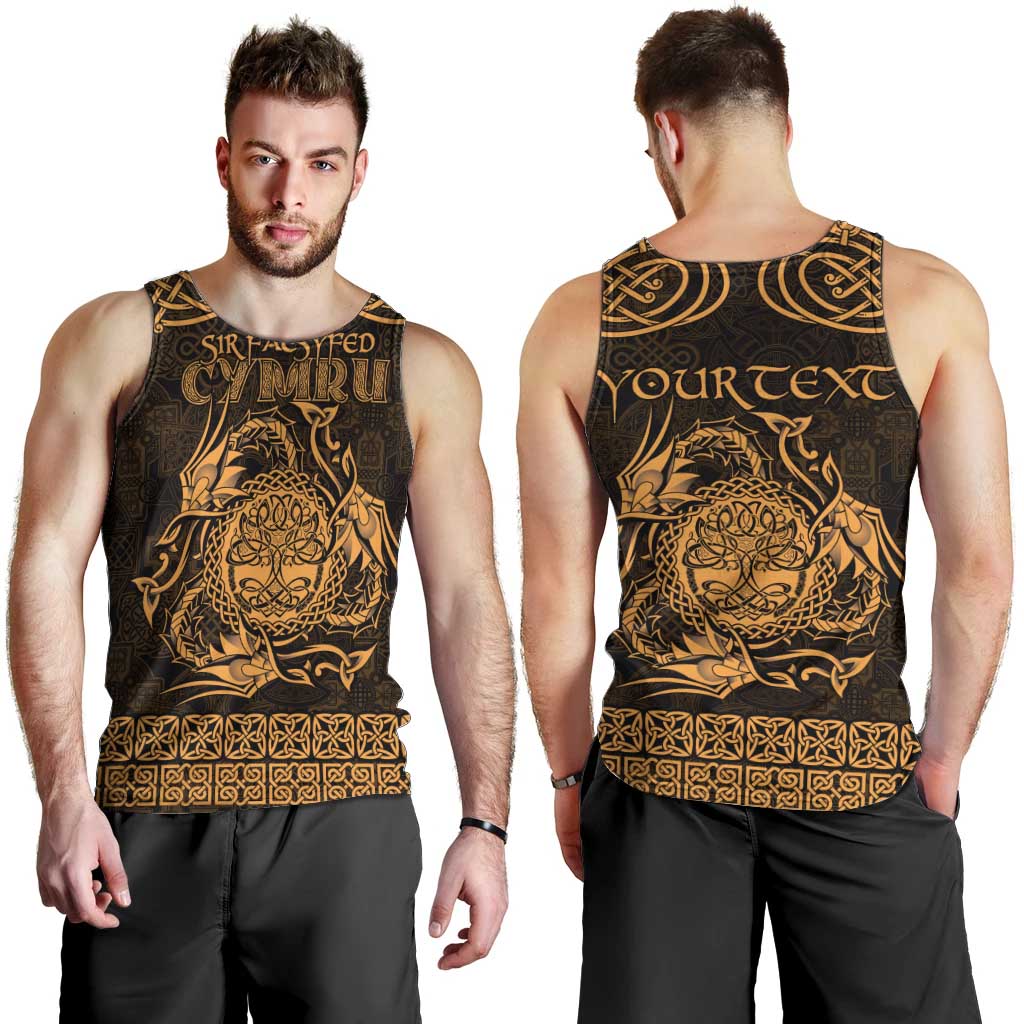 Personalized Radnorshire Sir Faesyfed Men Tank Top Gold Oak Tree Of Life Celtic-inspired - Wonder Print Shop
