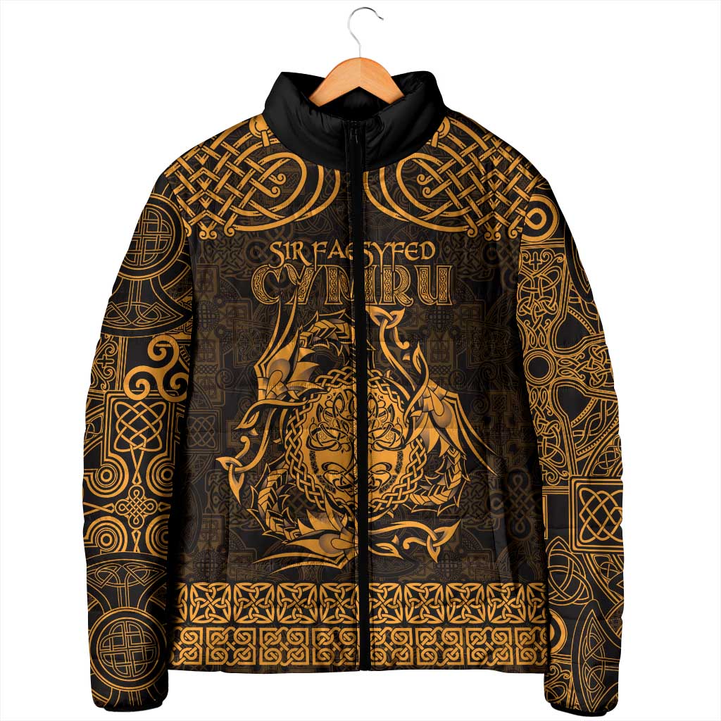 Personalized Radnorshire Sir Faesyfed Padded Jacket Gold Oak Tree Of Life Celtic-inspired - Wonder Print Shop