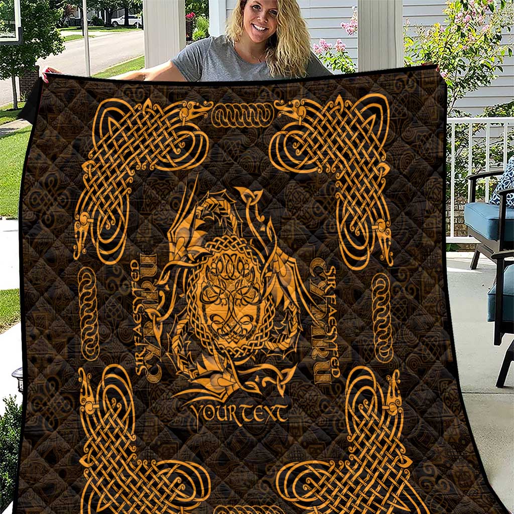 Personalized Radnorshire Sir Faesyfed Quilt Gold Oak Tree Of Life Celtic-inspired - Wonder Print Shop