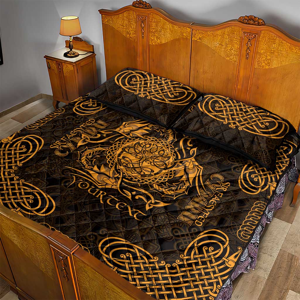 Personalized Radnorshire Sir Faesyfed Quilt Bed Set Gold Oak Tree Of Life Celtic-inspired - Wonder Print Shop