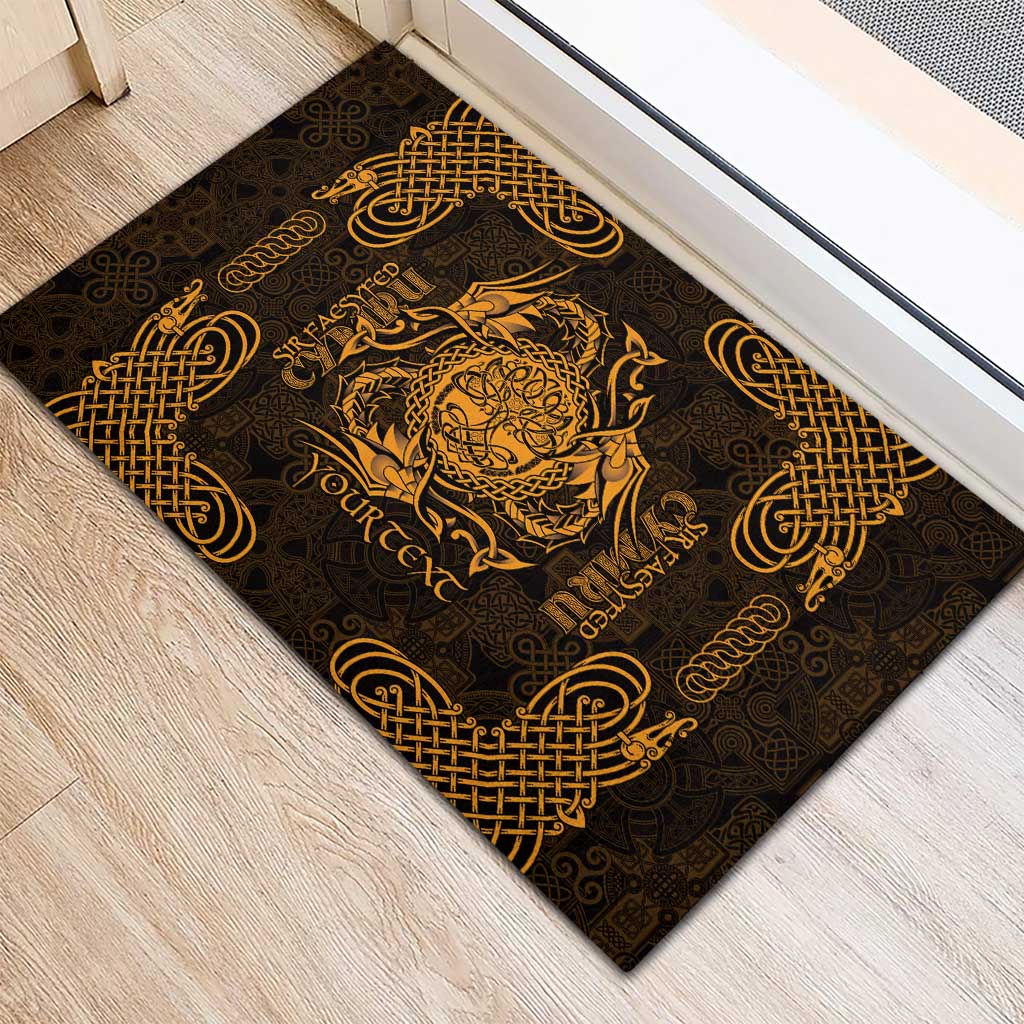 Personalized Radnorshire Sir Faesyfed Rubber Doormat Gold Oak Tree Of Life Celtic-inspired - Wonder Print Shop