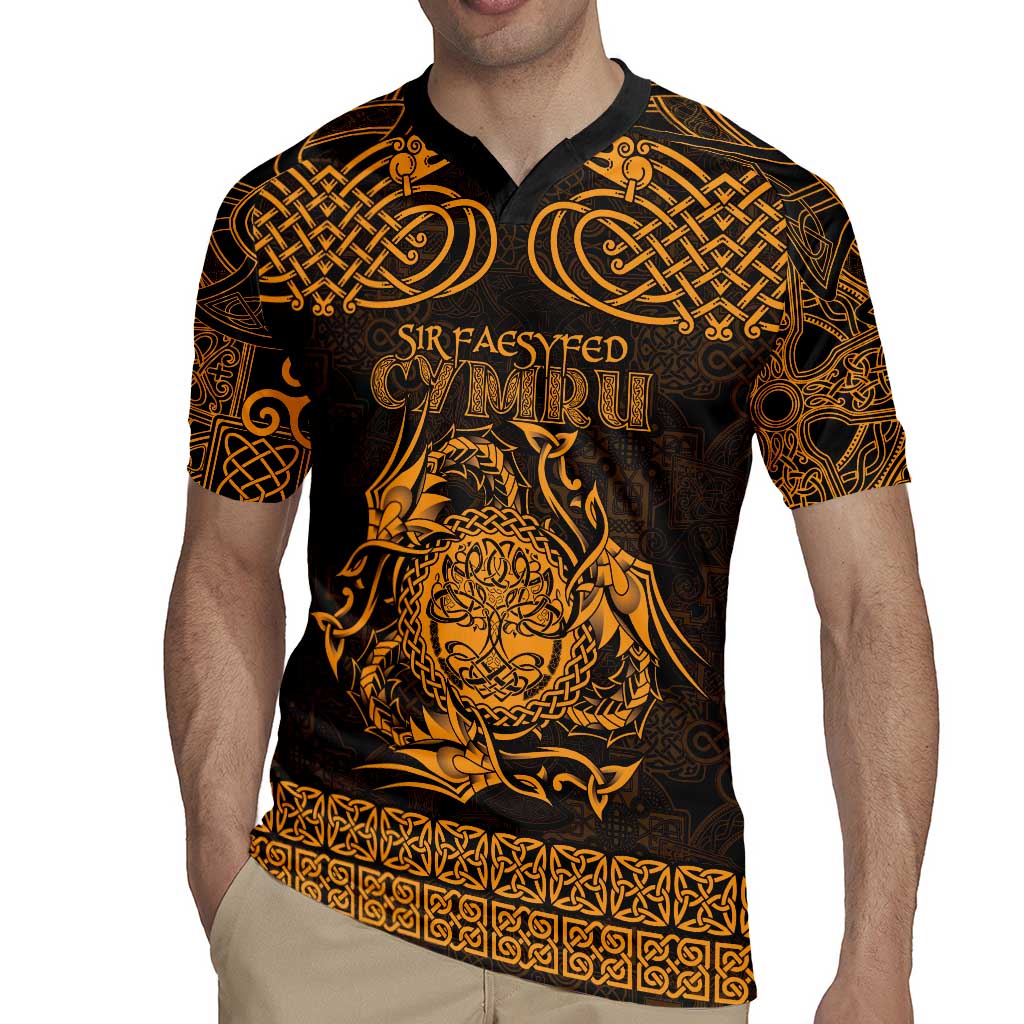 Personalized Radnorshire Sir Faesyfed Rugby Jersey Gold Oak Tree Of Life Celtic-inspired - Wonder Print Shop