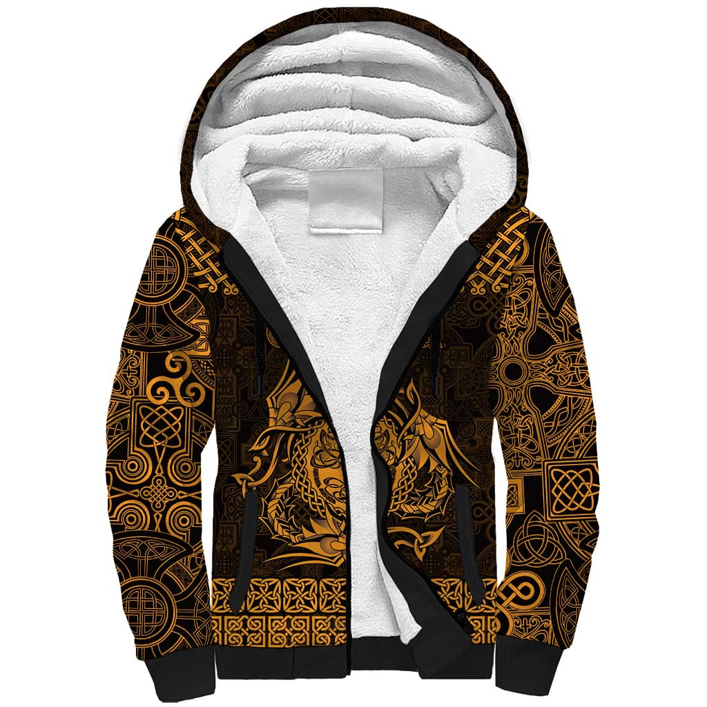 Personalized Radnorshire Sir Faesyfed Sherpa Hoodie Gold Oak Tree Of Life Celtic-inspired - Wonder Print Shop
